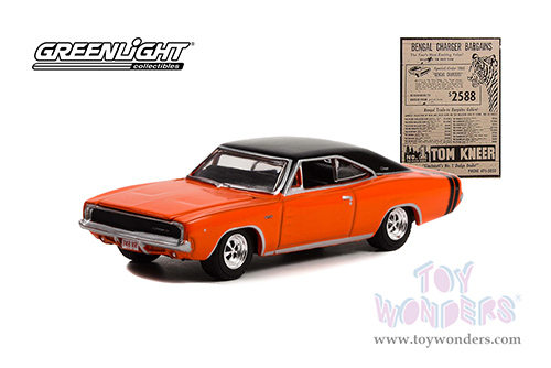 Greenlight - Dodge Bengal Charger R/T - Tom Kneer Dodge, Cincinnati, Ohio (1968, 1/64 scale diecast model car, Orange/Black Top) 30375/48