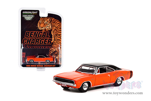 Greenlight - Dodge Bengal Charger R/T - Tom Kneer Dodge, Cincinnati, Ohio (1968, 1/64 scale diecast model car, Orange/Black Top) 30375/48