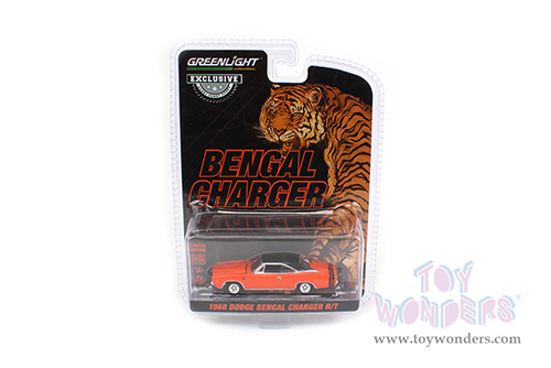 Greenlight - Dodge Bengal Charger R/T - Tom Kneer Dodge, Cincinnati, Ohio (1968, 1/64 scale diecast model car, Orange/Black Top) 30375/48