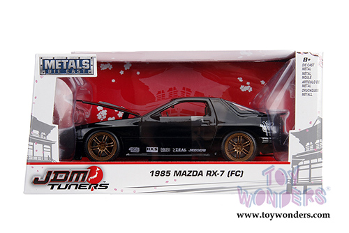 Jada Toys - Metals Die Cast | JDM Tuners&trade; Mazda RX-7 (FC) (1985, 1/24, diecast model car, Glossy Black) 30425