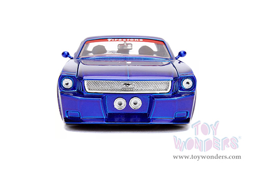 Jada Toys Bigtime Muscle - Ford Mustang #5 "L. John's Racing" (1965, 1/24 scale diecast model car, Candy Blue/w Flames) 30527