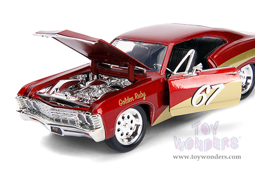 Jada Toys Bigtime Muscle - Chevrolet® Impala™ SS™ #67 "Golden Ruby" (1967, 1/24 scale diecast model car, Red/w Gold) 30529