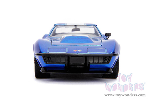 Jada Toys - Metals Die Cast | Bigtime Muscle Chevrolet&reg; Corvette&reg; Stingray&trade; ZL-1 Hardtop (1969, 1/24 scale diecast model car, Blue/White stripe) 30532