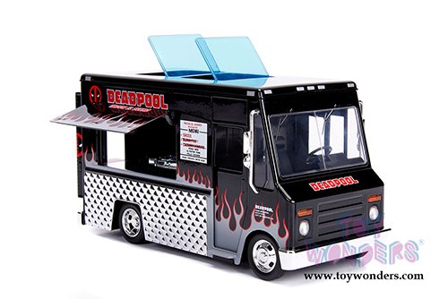 Jada Toys - Metals Die Cast | Taco Truck with Deadpool Figure Black Version (1/24, diecast model car, Black) 30540