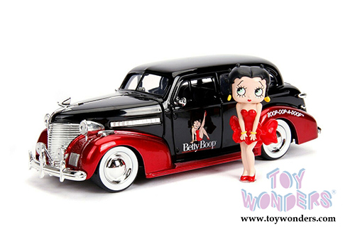 Jada Toys - Hollywood Rides | Chevy&reg; Master Deluxe with Betty Boop&trade; figure (1939, 1/24, diecast model car, Black) 30695