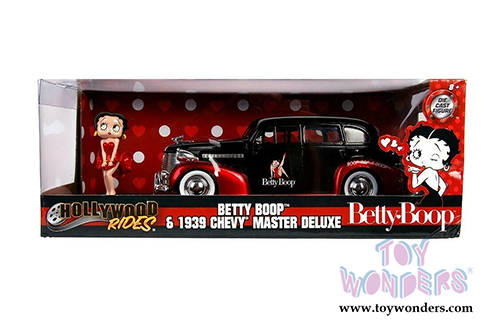 Jada Toys - Hollywood Rides | Chevy&reg; Master Deluxe with Betty Boop&trade; figure (1939, 1/24, diecast model car, Black) 30695