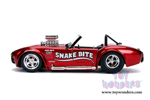 Jada Toys - Metals Die Cast | Big Time Muscle Shelby Cobra 427 S/C&reg; Convertible "Snake Bite" with engine Blower (1965, 1/24 scale diecast model car, Candy Red) 30705