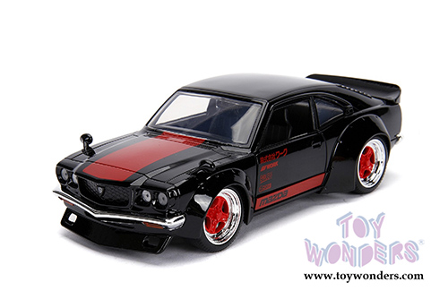Jada Toys - Metals Die Cast | JDM Tuners&trade; Mazda RX-3 (1974, 1/24, diecast model car, Glossy Black) 30717