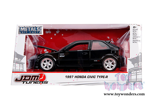 Jada Toys - Metals Die Cast | JDM Tuners&trade; Honda Civic Type R (1997, 1/24, diecast model car, Glossy Black) 30719