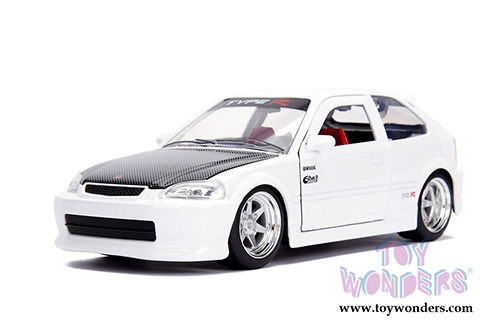 Jada Toys - Metals Die Cast | JDM Tuners&trade; Honda Civic Type R (1997, 1/24, diecast model car, Glossy White) 30720