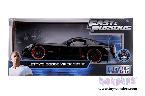 Jada Toys Fast & Furious - Letty's Dodge Viper SRT10 Hardtop (1/24 scale diecast model car, Black) 30731