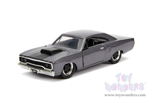 Jada Toys Fast & Furious - Dom's Plymouth Road Runner Hardtop (1970, 1/32 scale diecast model car, Dark Gray) 30746