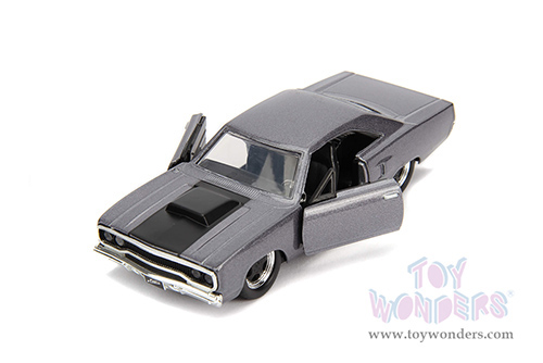 Jada Toys Fast & Furious - Dom's Plymouth Road Runner Hardtop (1970, 1/32 scale diecast model car, Dark Gray) 30746
