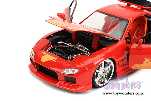 Jada Toys Fast & Furious - Orange Julius Mazda RX-7 Hardtop (1/24 scale diecast model car, Orange) 30747