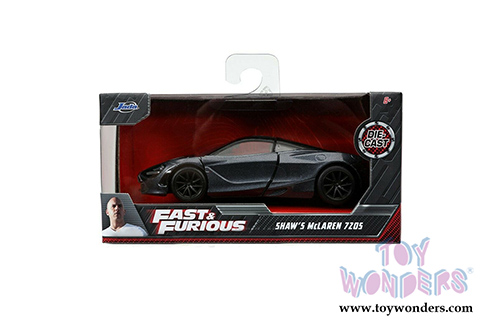 Jada Toys Fast & Furious - Shaw's McLaren 720S Hardtop (1/32 scale diecast model car, Gray) 30755