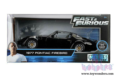 Jada Toys Fast & Furious - Tego’s Pontiac Firebird T-Top (1977, 1/24 scale diecast model car, Black) 30756