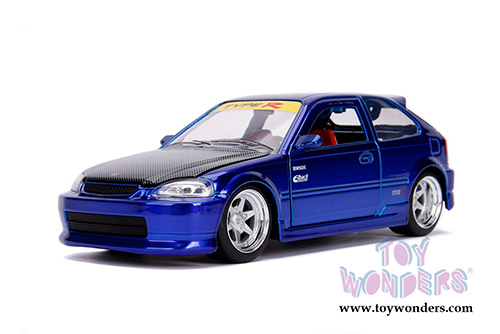 Jada Toys - Metals Die Cast | JDM Tuners&trade; Honda Civic Type R (1997, 1/24, diecast model car, Candy Blue) 30929