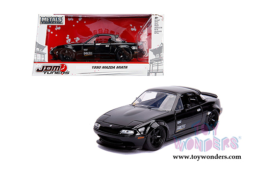 Jada Toys - Metals Die Cast | JDM Tuners&trade; Mazda Miata Hardtop (1990, 1/24, diecast model car, Glossy Black) 30936