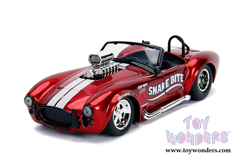 Jada Toys - Metals Die Cast | Big Time Muscle Shelby Cobra 427 S/C&reg; Convertible "Snake Bite" with engine Blower (1965, 1/24 scale diecast model car, Asstd.) 30978DP1