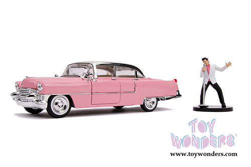 Jada Toys - Hollywood Rides | Cadillac&reg; Fleetwood Series 60 with Elvis Presley figure (1955, 1/24, diecast model car, Pink) 31007