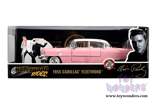 Jada Toys - Hollywood Rides | Cadillac&reg; Fleetwood Series 60 with Elvis Presley figure (1955, 1/24, diecast model car, Pink) 31007