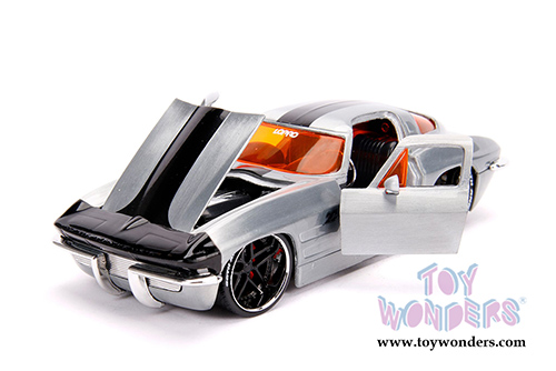 Jada Toys - 20th Anniversary | Lopro Lifestyle Chevrolet&reg; Corvette&reg; Sting Ray&trade; Hardtop (1963, 1/24, diecast model car, Raw Metal) 31079