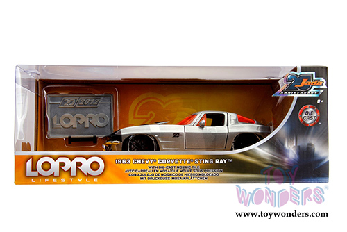 Jada Toys - 20th Anniversary | Lopro Lifestyle Chevrolet&reg; Corvette&reg; Sting Ray&trade; Hardtop (1963, 1/24, diecast model car, Raw Metal) 31079