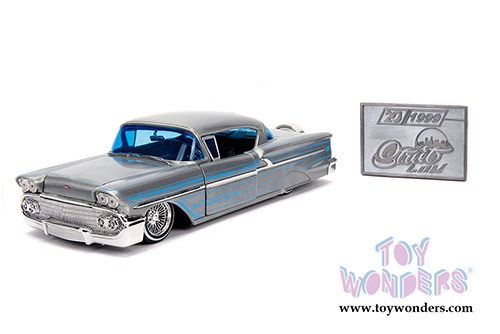 Jada Toys - 20th Anniversary | Street Low Chevrolet&reg; Impala&trade; Hardtop (1958, 1/24, diecast model car, Raw Metal/Blue) 31082