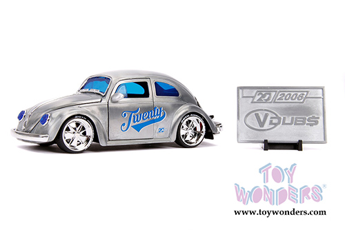 Jada Toys - 20th Anniversary | VDubs Volkswagen Beetle (1959, 1/24, diecast model car, Raw Metal) 31083