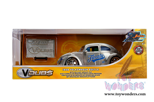 Jada Toys - 20th Anniversary | VDubs Volkswagen Beetle (1959, 1/24, diecast model car, Raw Metal) 31083