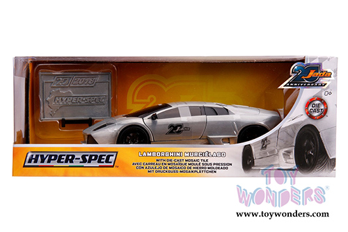 Jada Toys - 20th Anniversary | Hyper-Spec Lamborghini Murcielago Hardtop (1/24, diecast model car, Raw Metal) 31084