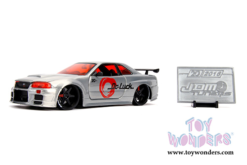 Jada Toys - 20th Anniversary | JDM Tuners Nissan Skyline GT-R Hardtop (2002, 1/24, diecast model car, Raw Metal) 31085