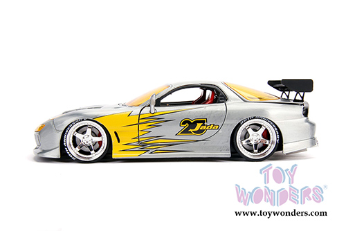 Jada Toys - 20th Anniversary | Import Racer! Mazda RX-7 Hardtop (1983, 1/24, diecast model car, Raw Metal) 31088