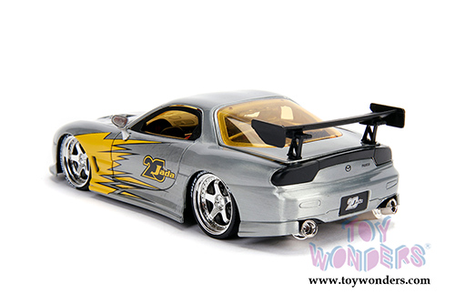 Jada Toys - 20th Anniversary | Import Racer! Mazda RX-7 Hardtop (1983, 1/24, diecast model car, Raw Metal) 31088