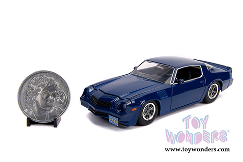 Jada Toys - Metals Die Cast - Hollywood Rides | Stranger Things Billy's Chevy® Camaro® Z28 with Collectible Coin (1/24, diecast model car, Dark Blue) 31110