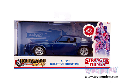 Jada Toys - Hollywood Rides | Stranger Things Billy's Chevy&reg; Camaro&reg; Z28 Hardtop (1979, 1/32 scale diecast model car, Dark Blue) 31113
