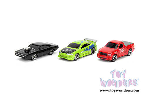 Jada Toys Nano Hollywood Rides | Fast & Furious 3-Pack (1/65, diecast model car, Asstd.) 31123