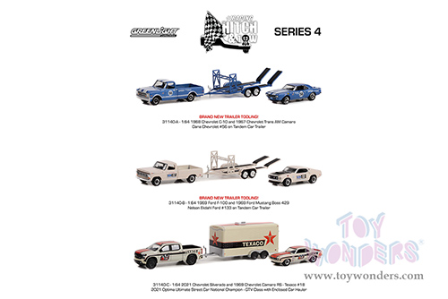Greenlight - Racing Hitch & Tow Series 4 (1/64 scale diecast model car, Asstd.) 31140/24