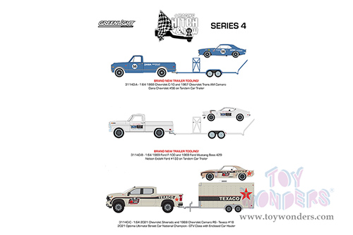 Greenlight - Racing Hitch & Tow Series 4 (1/64 scale diecast model car, Asstd.) 31140/24