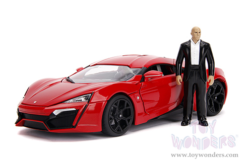 Jada Toys Fast & Furious - Dom's Lykan Hypersport with Lights and Dom Figure (1/18 scale diecast model car, Red) 31140