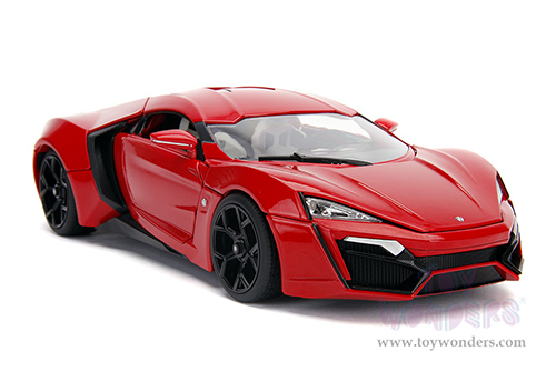 Jada Toys Fast & Furious - Dom's Lykan Hypersport with Lights and Dom Figure (1/18 scale diecast model car, Red) 31140
