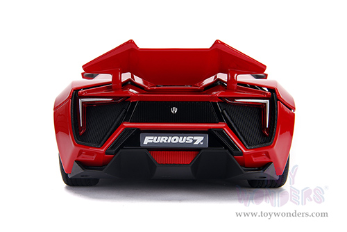 Jada Toys Fast & Furious - Dom's Lykan Hypersport with Lights and Dom Figure (1/18 scale diecast model car, Red) 31140