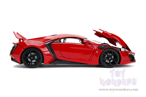 Jada Toys Fast & Furious - Dom's Lykan Hypersport with Lights and Dom Figure (1/18 scale diecast model car, Red) 31140