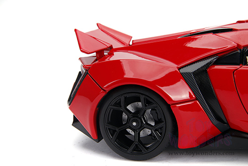Jada Toys Fast & Furious - Dom's Lykan Hypersport with Lights and Dom Figure (1/18 scale diecast model car, Red) 31140