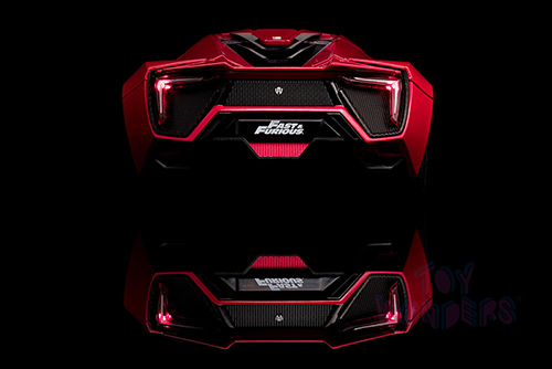Jada Toys Fast & Furious - Dom's Lykan Hypersport with Lights and Dom Figure (1/18 scale diecast model car, Red) 31140
