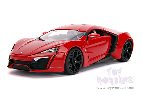 Jada Toys Fast & Furious - Dom's Lykan Hypersport with Lights and Dom Figure (1/18 scale diecast model car, Red) 31140
