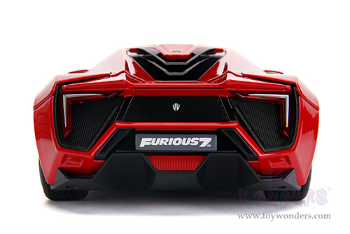 Jada Toys Fast & Furious - Dom's Lykan Hypersport with Lights and Dom Figure (1/18 scale diecast model car, Red) 31140