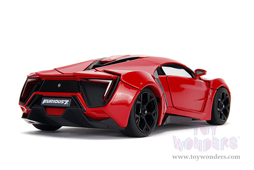 Jada Toys Fast & Furious - Dom's Lykan Hypersport with Lights and Dom Figure (1/18 scale diecast model car, Red) 31140