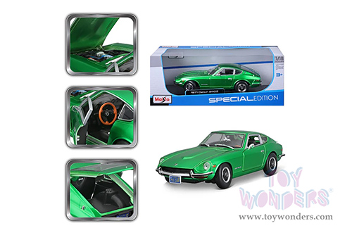 Maisto Special Edition - Datsun 240Z Hardtop (1971, 1/18 scale diecast model car, Green) 31170GN