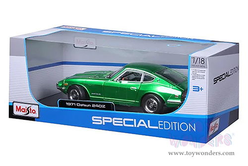 Maisto Special Edition - Datsun 240Z Hardtop (1971, 1/18 scale diecast model car, Green) 31170GN